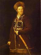 Aleksander Orlowski Self portrait in Cossacks dress oil on canvas